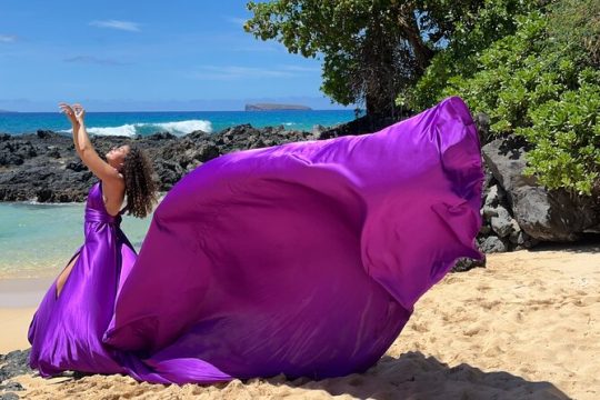 Flying Dress Photo Shoot in Maui