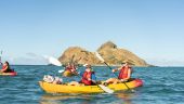 Self guided tandem kayak to Mokulua Islands.